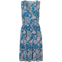 Bonprix Sukienka tunikowa wzorzysta niebieski oceaniczny w deseń paisley
