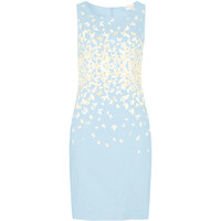 Bonprix Sukienka ołówkowa z nadrukiem jasnoniebiesko-biel wełny
