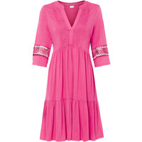 Bonprix Sukienka tunikowa z koronką różowy „pink lady”