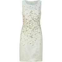 Bonprix Sukienka ołówkowa z nadrukiem kremowy szałwiowy - biel wełny w kwiaty