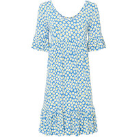 Bonprix Sukienka shirtowa ze zrównoważonej wiskozy niebieski brylantowy w kwiaty