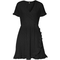 Bonprix Sukienka shirtowa z założeniem kopertowym czarny