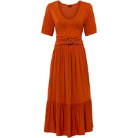 Bonprix Sukienka z dżerseju ze zrównoważonej wiskozy pomarańczowo-brązowy