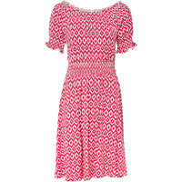 Bonprix Sukienka z dżerseju z nadrukiem, ze zrównoważonej wiskozy różowy „pink lady”