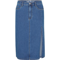 Bonprix Spódnica dżinsowa ze stretchem i rozporkiem niebieski denim 