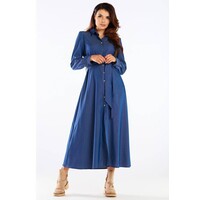Awama Sukienka A451 Niebieski Basic Fit