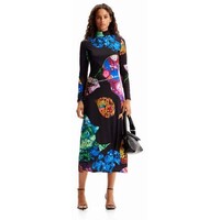 Desigual Sukienka midi slim efekt mineralny 23WWVK062000