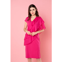 Quiosque Różowa sukienka z falbanami 4SN008503