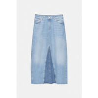 Pull&Bear Długa patchworkowa spódnica jeansowa 7395/351