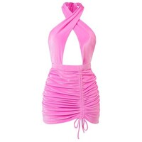 Perilla Sukienka koktajlowa Sukienka Esther Pink Różowy Slim Fit