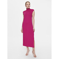 Simple Sukienka koktajlowa SUD007 Różowy Regular Fit