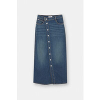 Pull&Bear Bardzo długa spódnica jeansowa z guzikami 3395/304