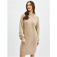 Orsay Beżowa damska sukienka swetrowa 530396-773000