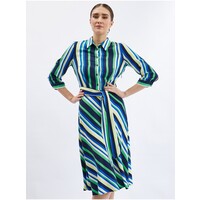 Orsay Zielono-niebieska damska sukienka koszulowa w paski 432058575000