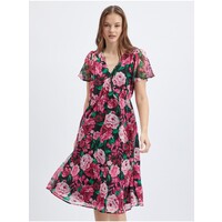 Orsay Czarno-różowa damska sukienka w kwiaty 471674-660000
