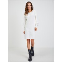 Orsay Biała damska sukienka swetrowa w prążki 530382044000