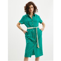Orsay Zielona sukienka damska z lnu 410236-98