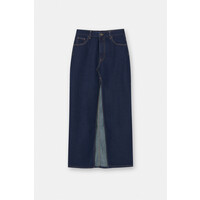 Pull&Bear Długa jeansowa spódnica maxi z rozcięciem 3395/315