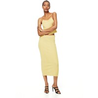 H&M Spódnica z dzianiny w prążki - 1183574002 Zakurzony żółty
