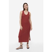H&M Sukienka z dzianiny w prążki - 1182650006 Czerwony