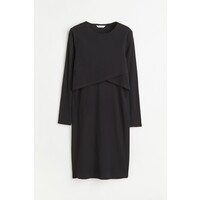 H&M MAMA Prążkowana sukienka dla karmiącej - 1088892003 Czarny