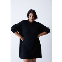 H&M Dzianinowa sukienka - 1100859008 Czarny