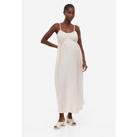 H&M MAMA Bawełniana sukienka trapezowa - 1115894001 Beżowy/Białe paski