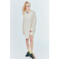 H&M Sukienka oversize z suwakiem u góry - 1190819002 Kremowy