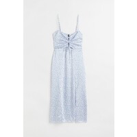 H&M Satynowa sukienka - 1066900001 Jasnoniebieski/Drobne kwiatki