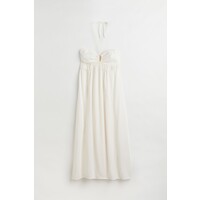 H&M Sukienka z wiązanym detalem - 1081614004 Kremowy