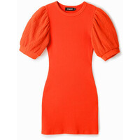 Desigual Krótka dopasowana sukienka w koralowym kolorze 22WWVK787022