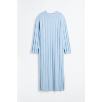 H&M Sukienka oversize z prążkowanej dzianiny - 1122477003 Jasnoniebieski