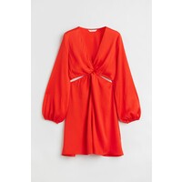 H&M Sukienka z ozdobnym węzłem i wycięciem - 1100164002 Bright red