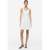H&M Bawełniana sukienka z wiązanym detalem - 1164669003 Biały