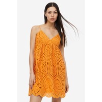 H&M Sukienka z haftem angielskim - 1176790001 Pomarańczowy