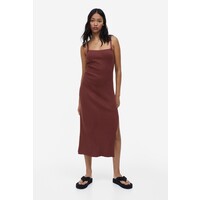 H&M Dzianinowa sukienka z odkrytymi plecami - 1172004002 Ciemnobrązowy