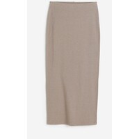 H&M Ołówkowa spódnica z rozcięciem - Normalna talia - Midi - 1174966002 Ciemnobeżowy