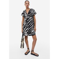 H&M Bawełniana sukienka tunikowa - 1126550006 Czarny/Biały wzór