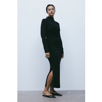 H&M Marszczona sukienka z półgolfem - 1206471003 Czarny