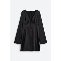 H&M Wzorzysta sukienka z wiązaniem - 1078565007 Czarny