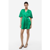 H&M Satynowa sukienka kopertowa - 1165281005 Zielony