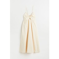 H&M Sukienka z dekoltem w serek i sznurkiem - 1078003004 Kremowy