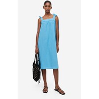 H&M Bawełniana sukienka na wiązanych ramiączkach - 1173401002 Niebieski