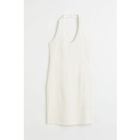 H&M Bawełniana sukienka z mocowaniem na karku - 1033202007 Biały