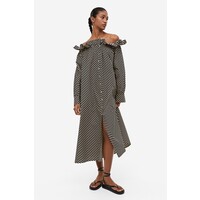 H&M Sukienka z odkrytymi ramionami - 1180599003 Beżowy/Czarne paski