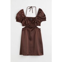 H&M Sukienka z wycięciem - 1049677003 Ciemnobrązowy