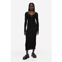 H&M Dzianinowa sukienka w strukturalny splot - 1147792002 Black