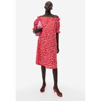 H&M Sukienka z odkrytymi ramionami - 1156755001 Czerwony/Wzór