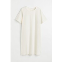 H&M T-shirtowa sukienka frotte - 1059268005 Kremowy