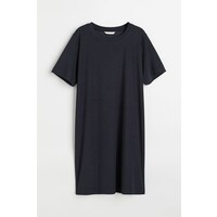 H&M T-shirtowa sukienka frotte - 1059268005 Ciemnoniebieski